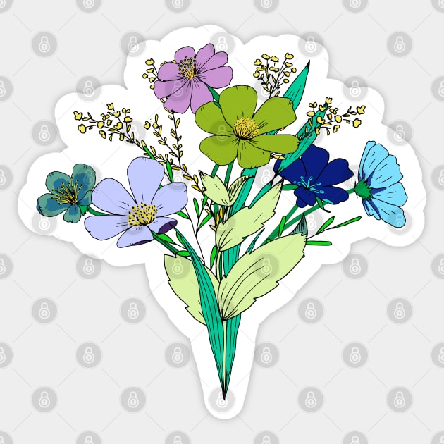 Pastel flower bouquet Sticker by Jennifer Ladd